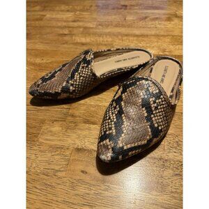 Elizabeth and James Allium Snake Print Mule Slip On Loafer Pointed Toe Size 7